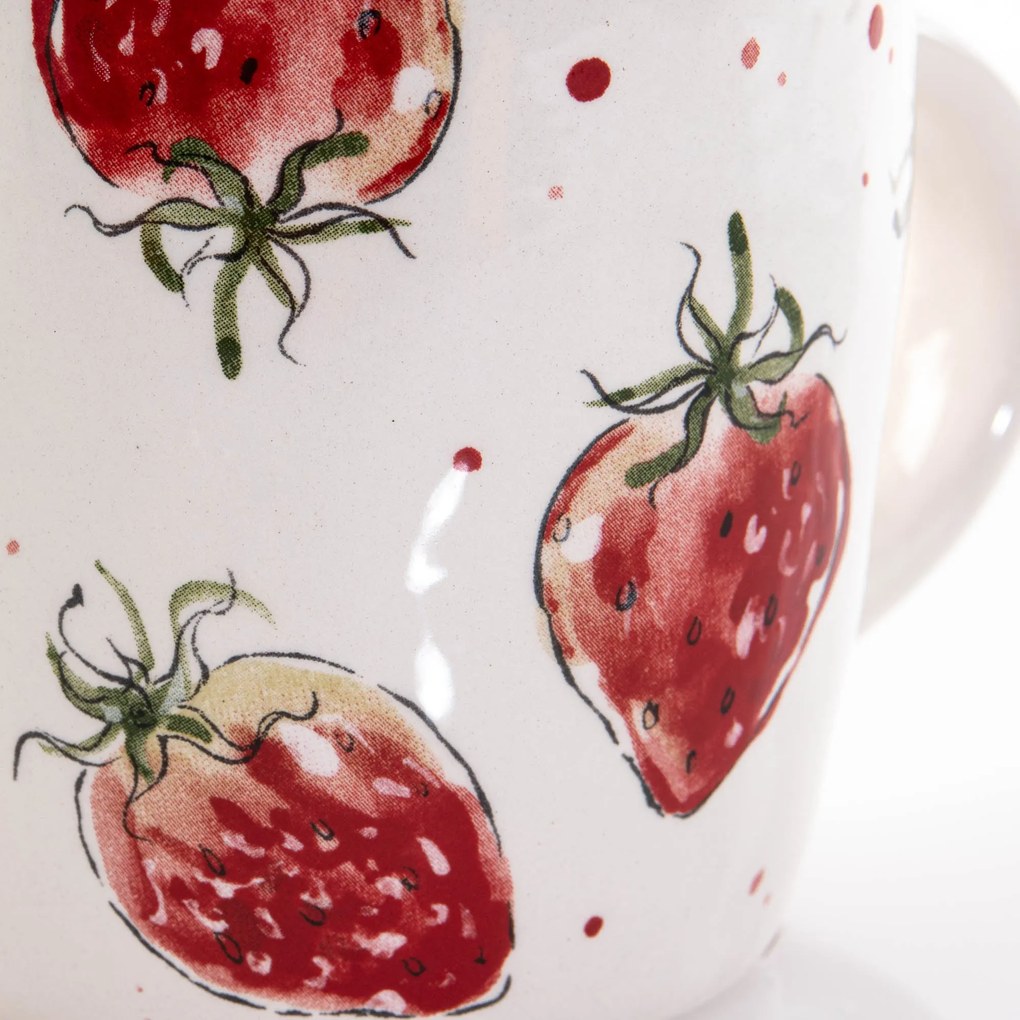 Kubek ceramiczny w truskawki STRAWBERRY, 450 ml