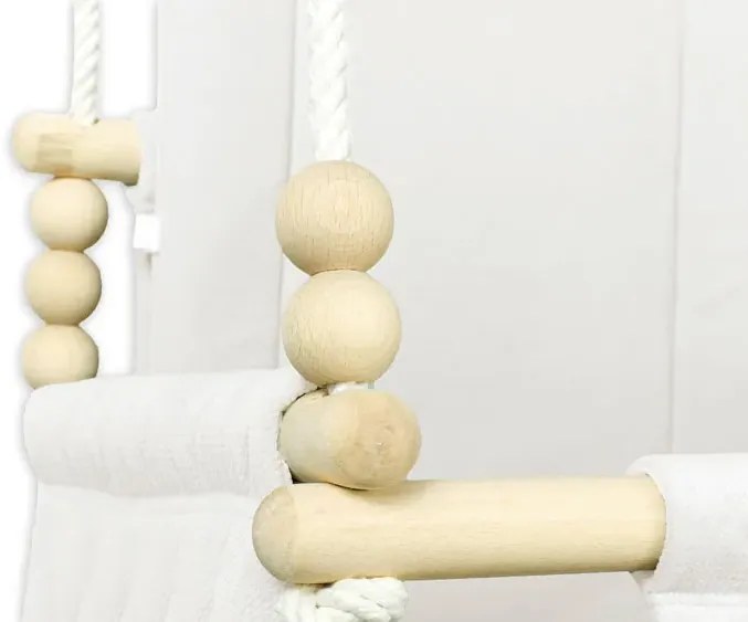 Szczebelkowa huśtawka dziecięca miś ecru F0-G19