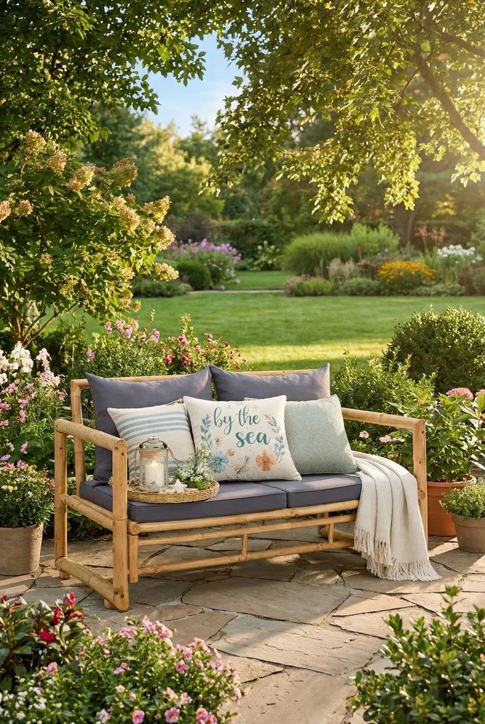 Ławka ogrodowa z poduszkami P1-Z58