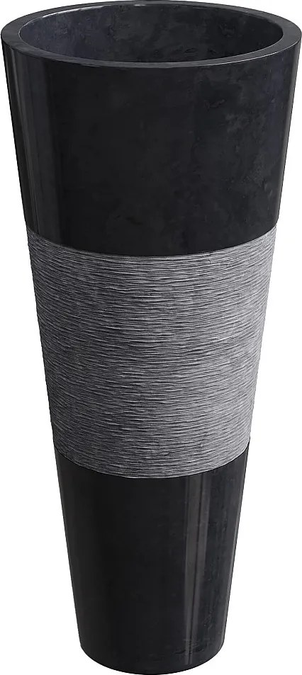 Umywalka stojąca z marmuru - Czarny - szer. 40 x dł. 40 x wys. 90 cm - PULOA