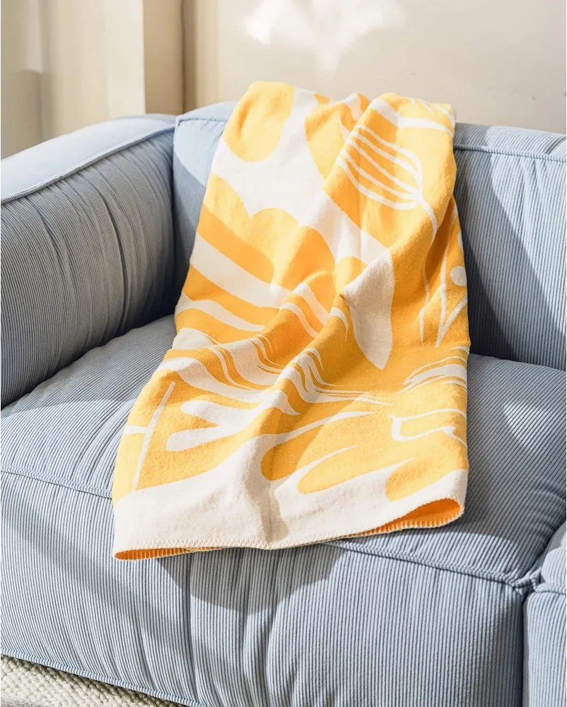 Żółty koc 165x200 cm Lino – noo.ma