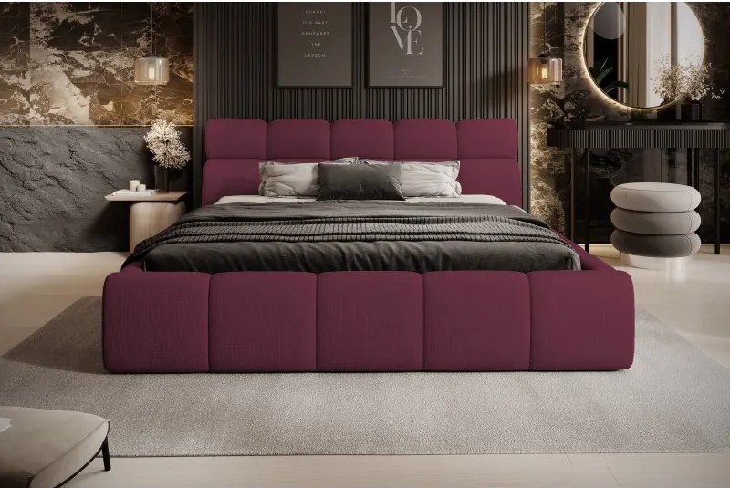 Łóżko GIULIA tapicerowane z pojemnikiem na pościel kolor Kasztanowy WERSAL