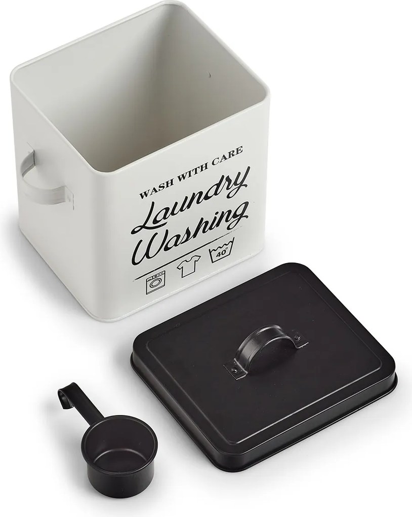 Puszka na proszek do prania LAUNDRY, z miarką i pokrywką