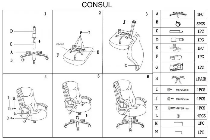 FOTEL OBROTOWY CONSUL CZARNY SIGNAL