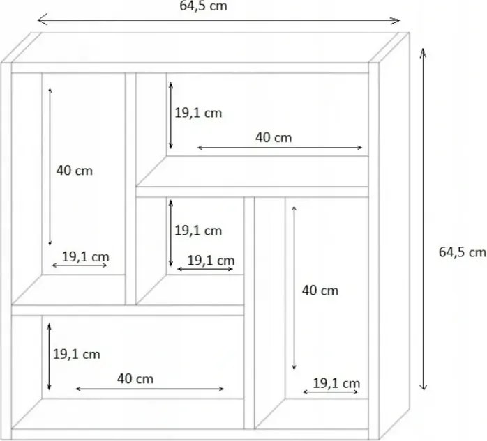 Biała półka wisząca kwadratowa H6-B68