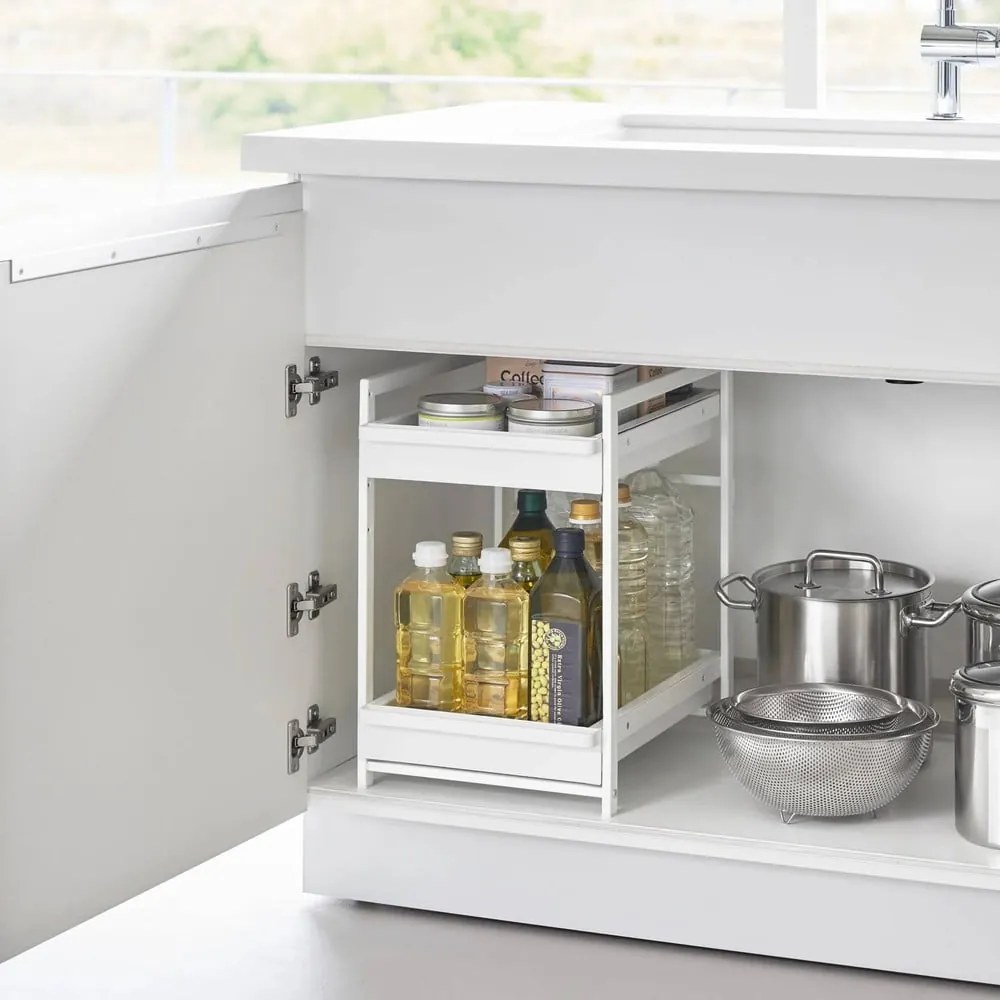 Biała metalowa dodatkowa półka 30x42 cm Tower – YAMAZAKI