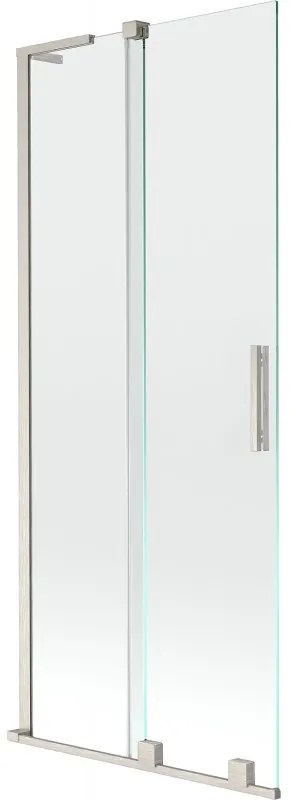 Mexen Velar L parawan nawannowy 2-skrzydłowy rozsuwany 85 x 150 cm, transparent, nikiel szczotkowany - 896-085-003-01-97
