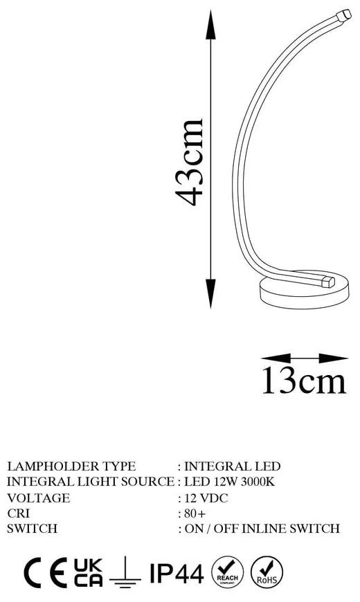 Lampa stołowa LED w kolorze złota (wysokość 43 cm) Bevel – Opviq lights