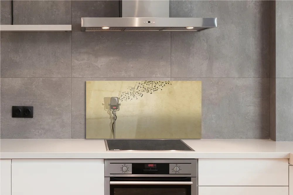 Panel szklany do Kuchni Mikrofon i Zapis Nutowy