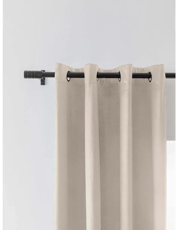 Beżowa zasłona zaciemniająca VELVET 140x250 cm Zawieszanie: Metalowe pierścienie