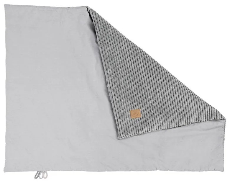 Szary koc dziecięcy sztruksowy 100x77 cm – Meowbaby