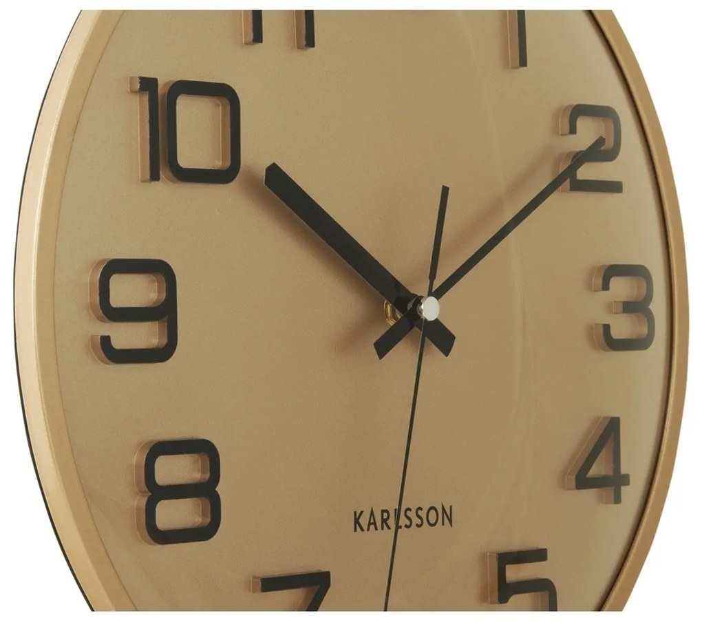 Karlsson 6022GD designerski zegar ścienny złoty,średnica 30 cm
