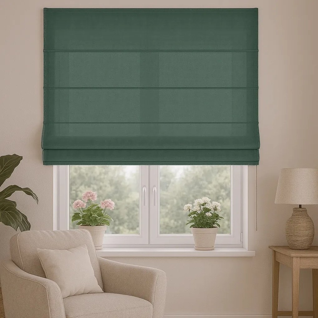 Roleta rzymska welurowa na wymiar Velutto butelkowa zieleń - do 140 cm