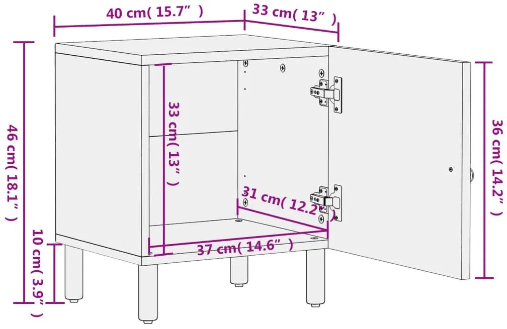 Szafka nocna z rzeźbionymi drzwiczkami D2 B8-N40