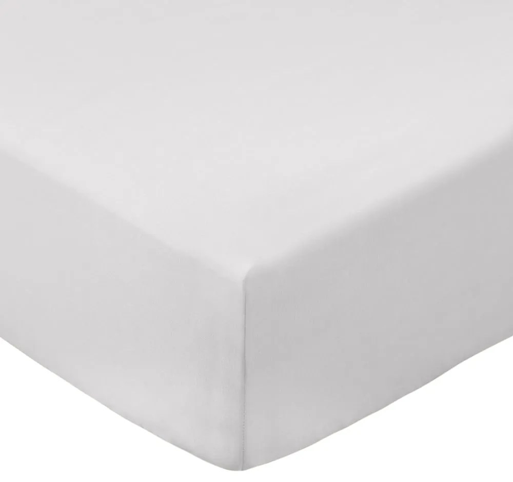 Szare prześcieradło z perkalu bawełnianego z gumką 185x200 cm Cotton Percale – Bianca