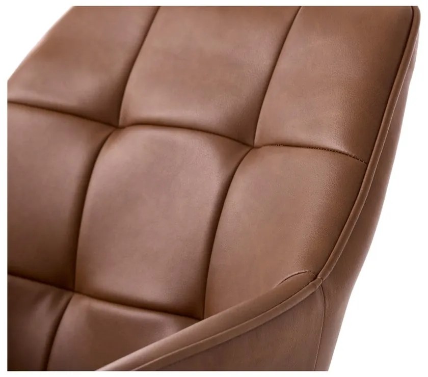 Brązowe krzesła z imitacji skóry z podłokietnikami zestaw 2 szt. Nolan Square – Unique Furniture