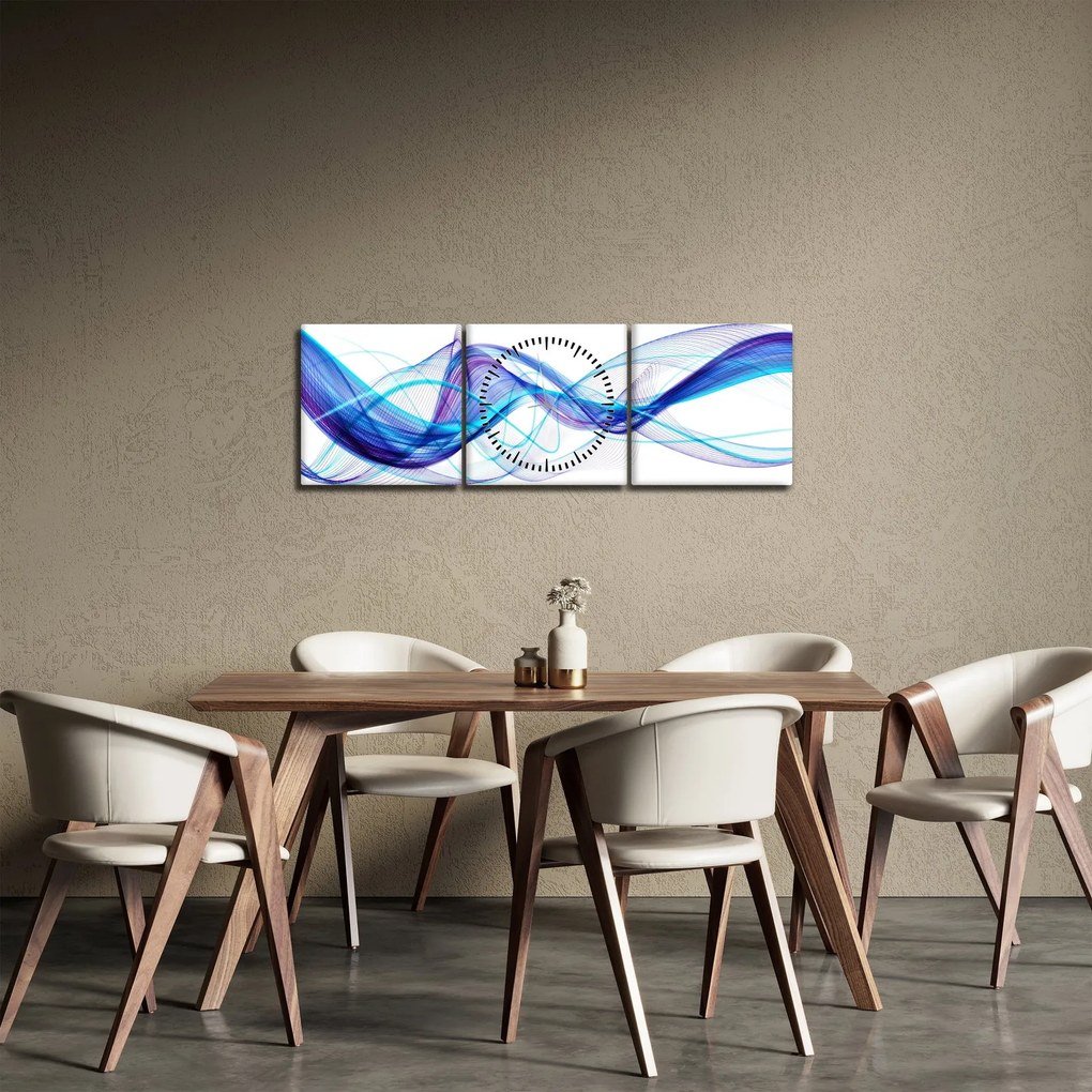 Obraz abstrakcji (z zegarem) (90x30 cm)