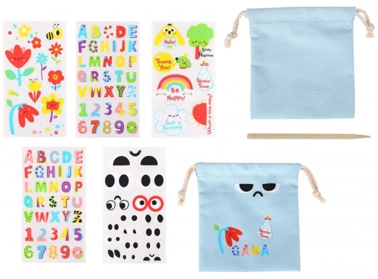 Woopie art&fun zestaw kreatywny magiczna torebka + naklejki do dekoracji ponad 109 szt. (zestaw 5 szt.)