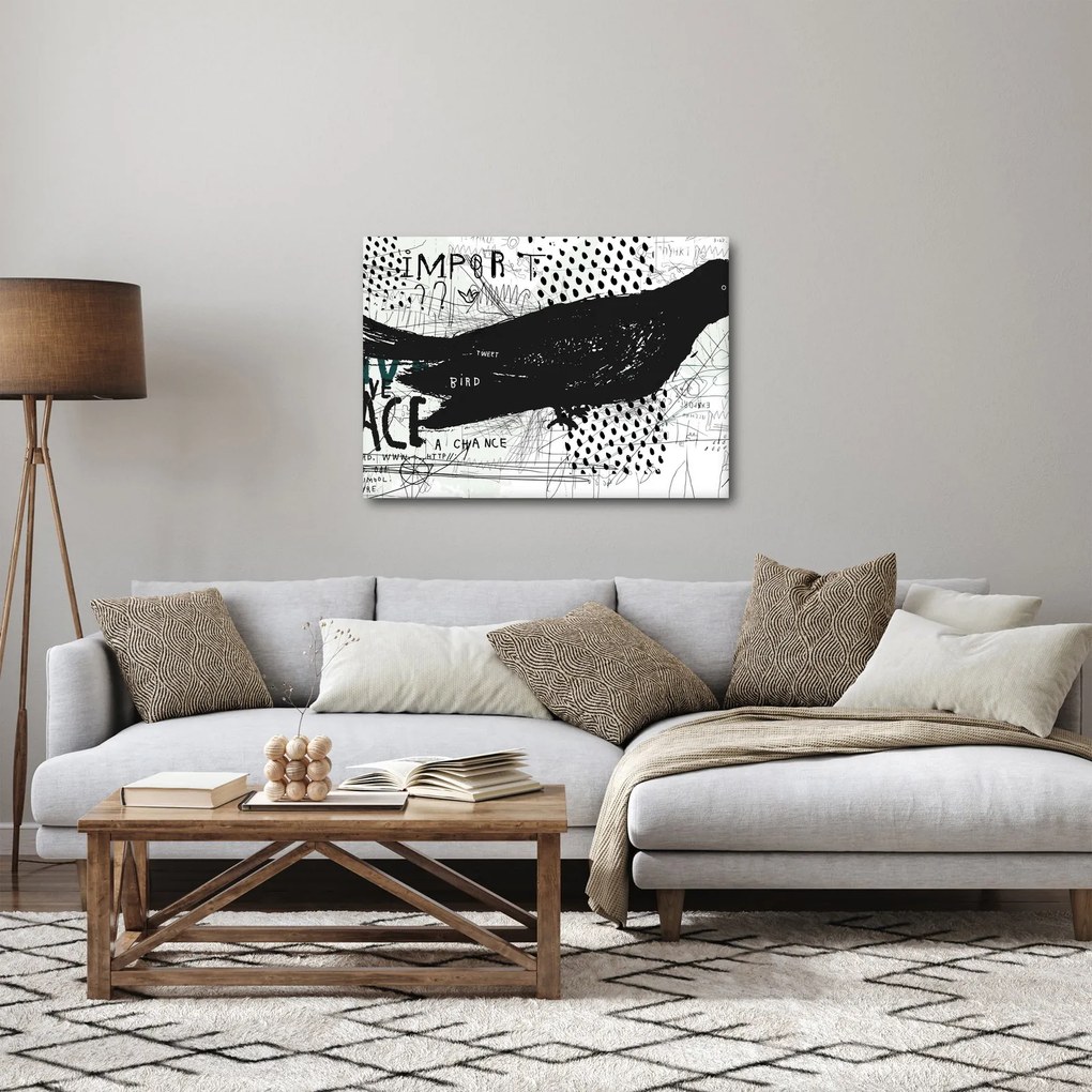 Obraz - Street art - ptak (70x50 cm)