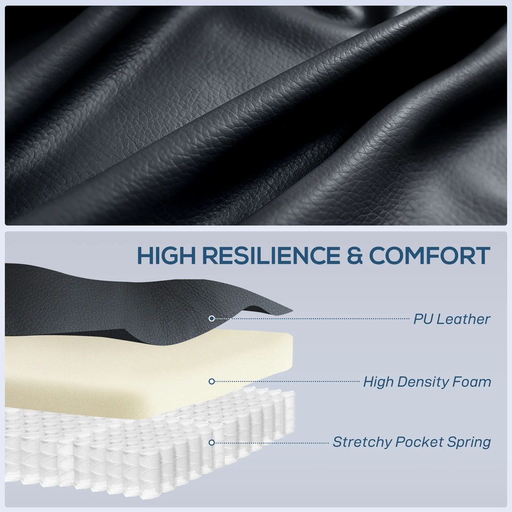 HOMCOM Fotel masujący z funkcją bujania, leżenia i ogrzewania, 3 tryby, obrotowy, czarny | Aosom PL