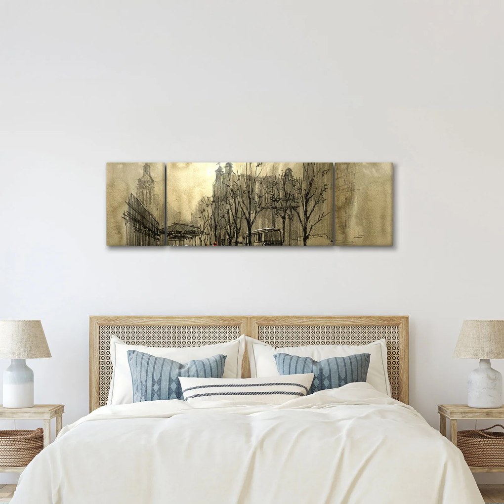 Obraz - Szkic miasta (170x50 cm)