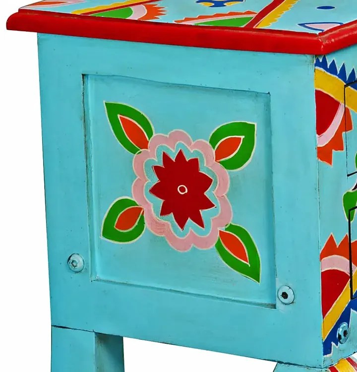 Niebieska drewniana konsola do salonu S9-K91