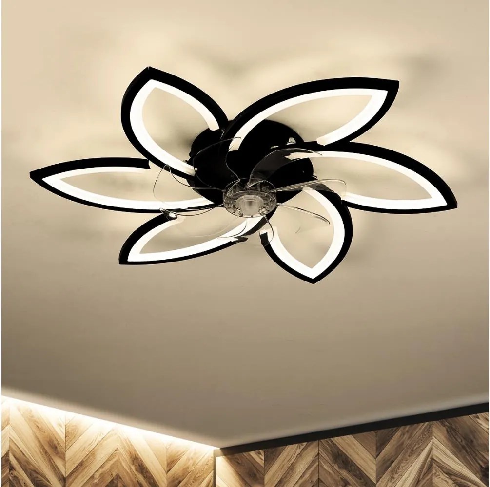 Brilagi-LED 50W 230V 3000-6500K czarny z wentylatorem i ściemniaczem + DO