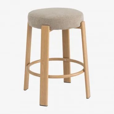 Zestaw 2 Wysokich Stołków 65 Cm Z Tkaniny Chenille I Żelaza Jolie Brązowy Naturalne Drewno & Brązowa Szenila Pszeniczna - Sklum