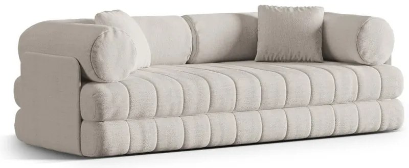 Beżowa rozkładana sofa z materiału bouclé 206 cm Kemi – Cosmopolitan Design