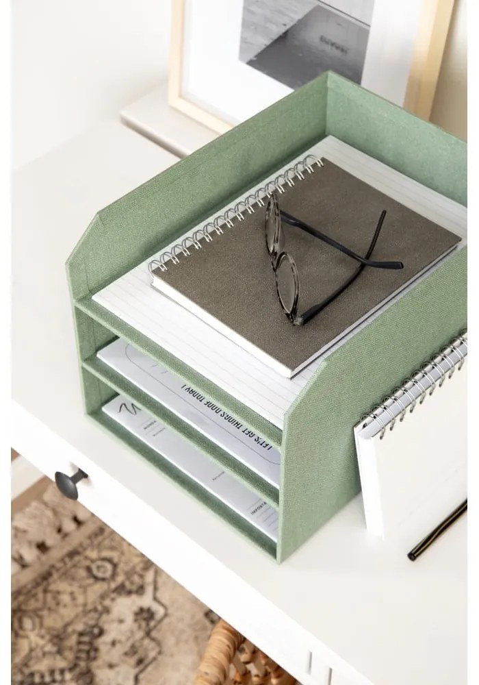 Zielony kartonowy organizer na dokumenty Trey Canvas Paper Laminate – Bigso