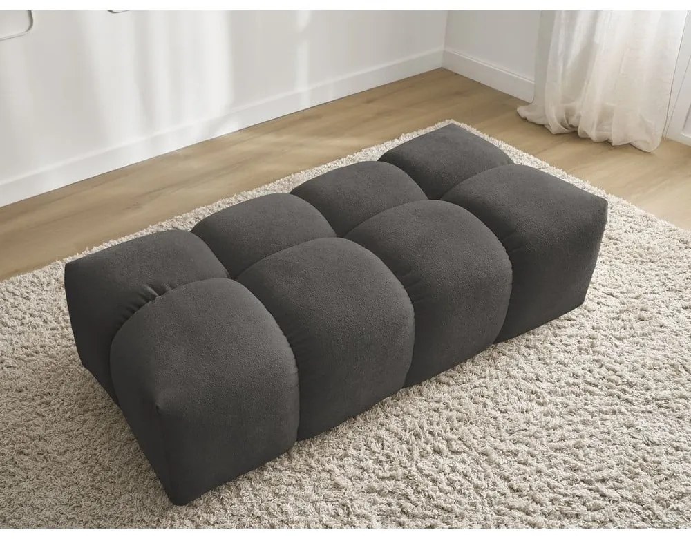 Ciemnoszary podnóżek z tkaniny szenilowej Everest – Bobochic Paris