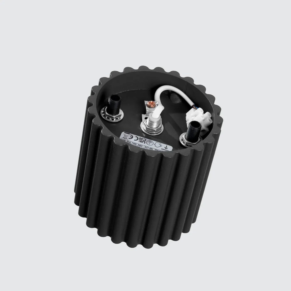 Plafon AURA 1 czarny GU10 ryflowany SOLLUX  LIGHTING