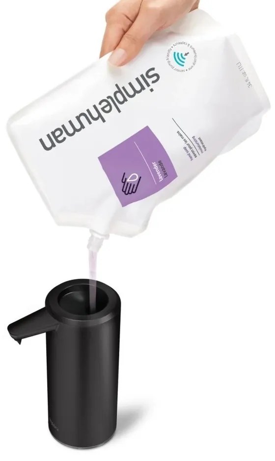 Simplehuman Bezdotykový dozownik mydła 266 ml,ładowalny, matowa czarna stal