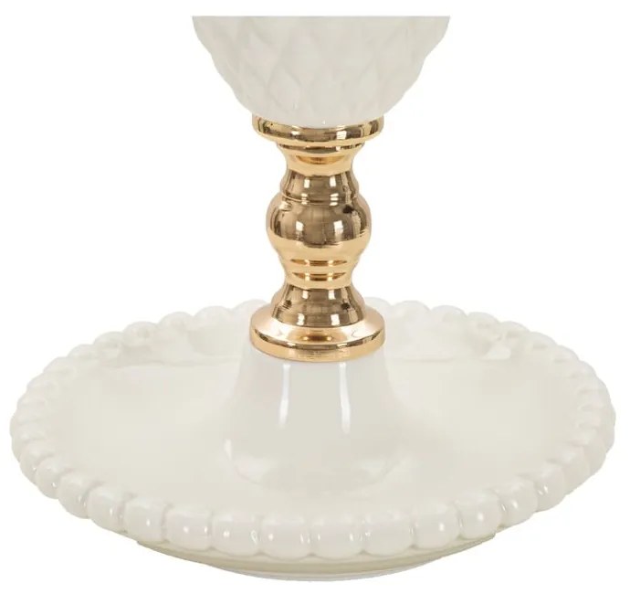 Biała lampa stołowa z tekstylnym kloszem (wysokość 57 cm) Torre – Mauro Ferretti