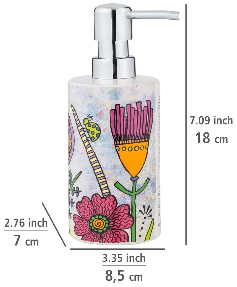 Ceramiczny dozownik do mydła 360 ml Rollin'Art Full Bloom – Wenko