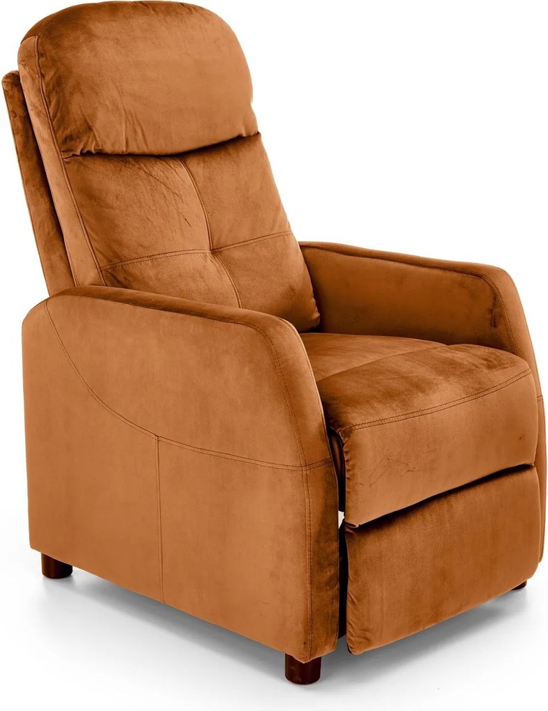 Rozkładany fotel wypoczynkowy z tkaniny velvet Felipe 2