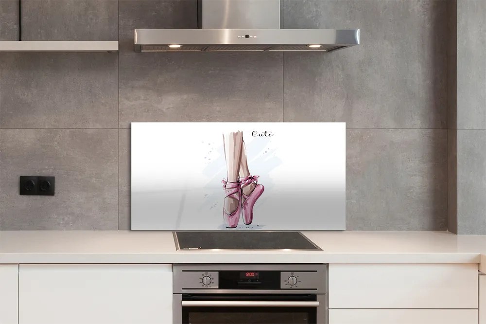 Panel szklany do Kuchni Różowe Pointy Baletowe