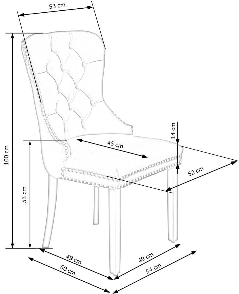 Krzesło tapicerowane czarny/beż welur pikowane kołatka MIYA