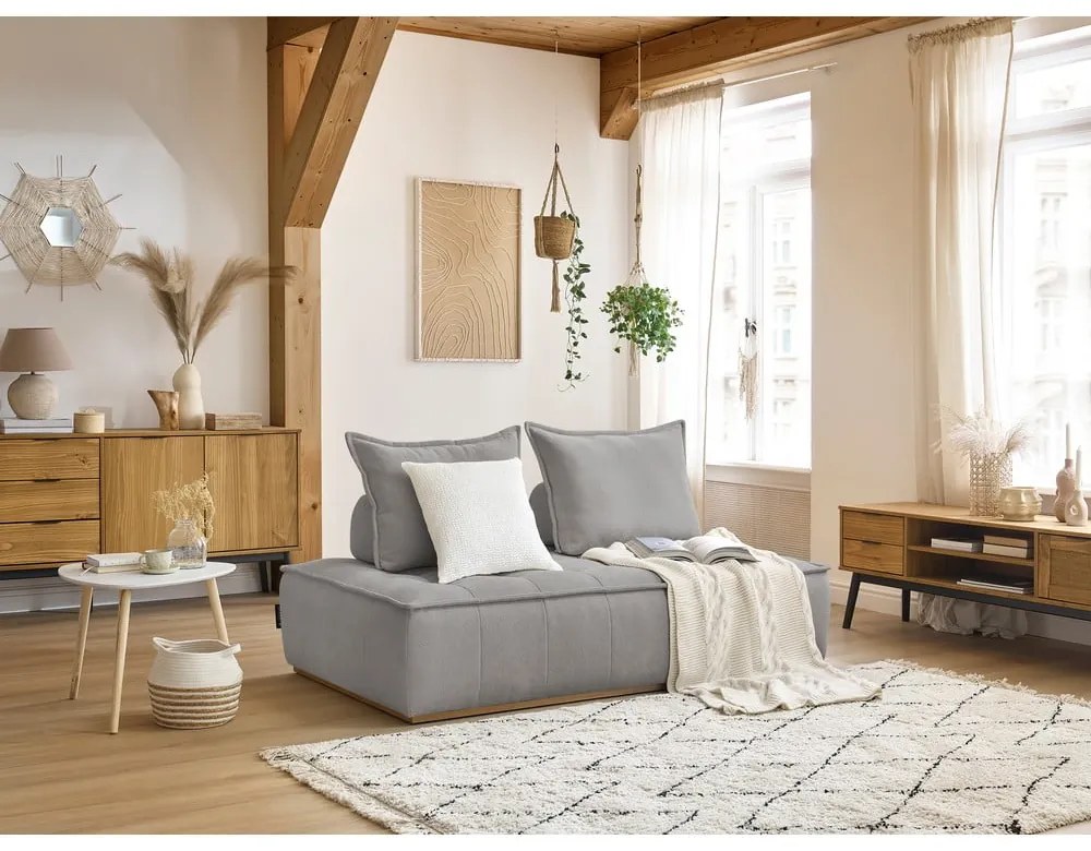 Jasnoszara sofa z tkaniny szenilowej 175 cm Elisa – Bobochic Paris