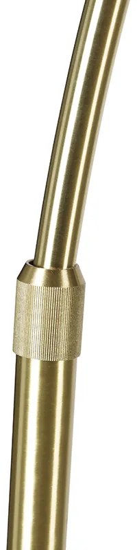 Luk Nowoczesna lampa podłogowa łukowa mosiężna z marmurową podstawą i czarnym kloszem 32,5 cm - XXL Nowoczesny Oswietlenie wewnetrzne