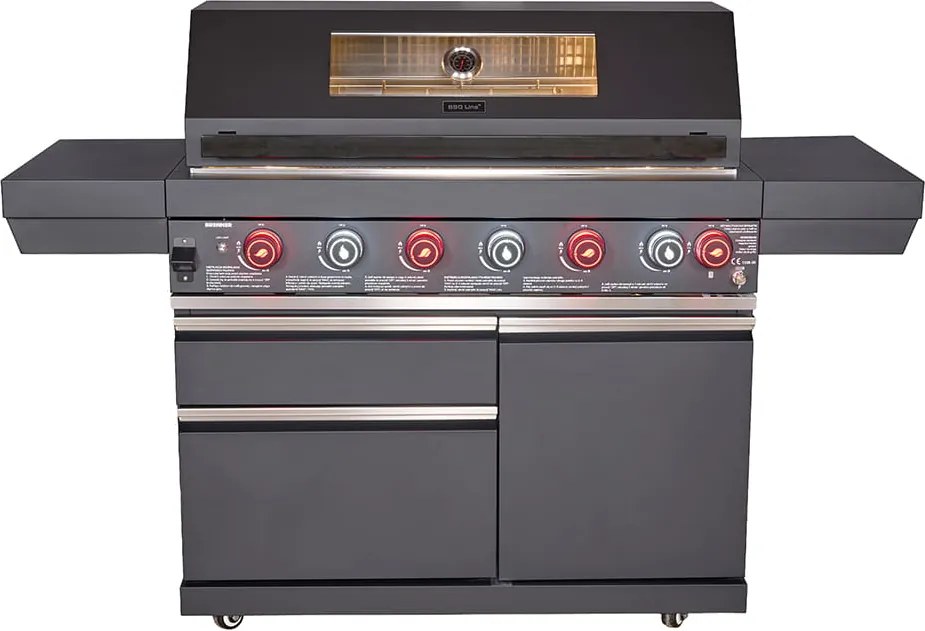 GRILL GAZOWY PREMIUM 6+1 PALNIKÓW DUŻY RUSZT ŻELIWNY GB601