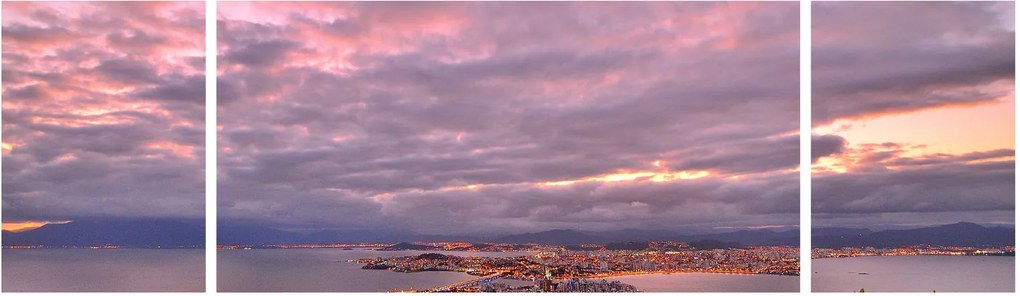 Obraz - Zmierzch nad miastem (170x50 cm)