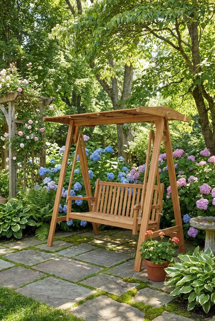 Huśtawka drewniana ogrodowa E0-S28