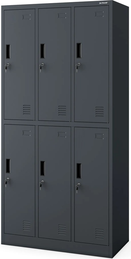 Szafa socjalna 6-skrytkowa Igor 90x45x185 cm, antracyt
