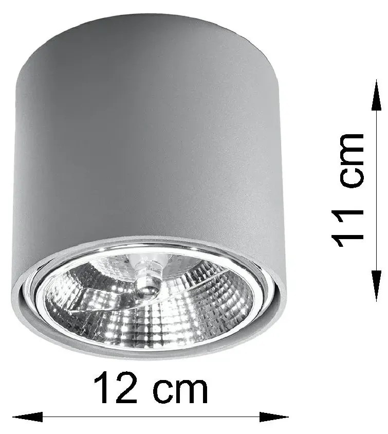 Szary minimalistyczny plafon LED walec - EX655-Helfi