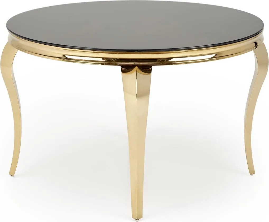 Złoty okrągły stół w stylu retro Reginald 2 Halmar