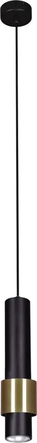 Czarno-złota lampa wisząca tuba - S073 G2-W47