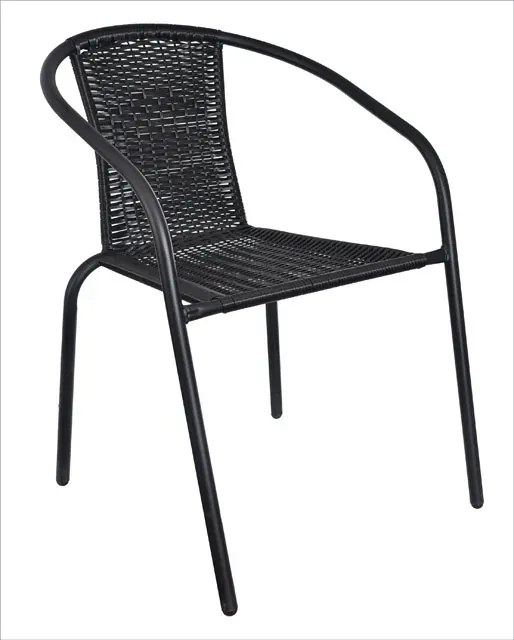 Czarny fotel ogrodowy typu bistro C4-K16