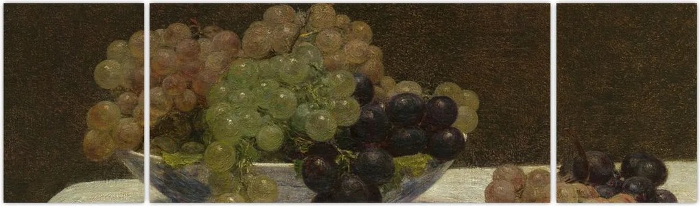 Obraz - Henri Fantin-Latour, Still Life with Grapes and a Carnation, reprodukcje (170x50 cm)