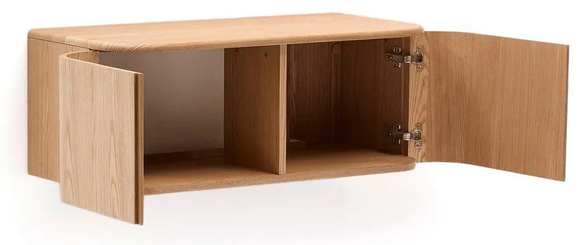 Wisząca szafka pod umywalkę w dekorze jesionu w naturalnym kolorze 90x35 cm Salaya – Kave Home